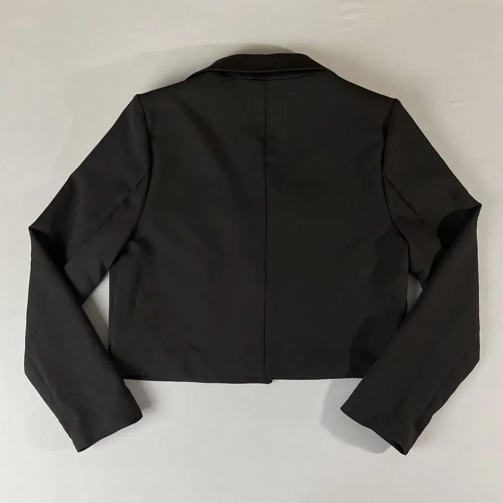 Bailey44 Short Jacket Blazer Women's M Black Dark Academia GirlBoss New - Picture 4 of 11